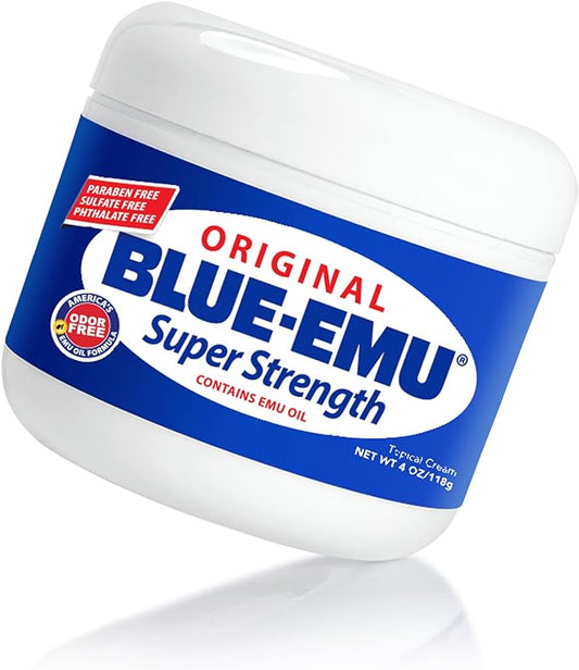 Blue Emu Original Super Strength Cream, Emu Oil, Odor & Fragrance Free, 4 Oz