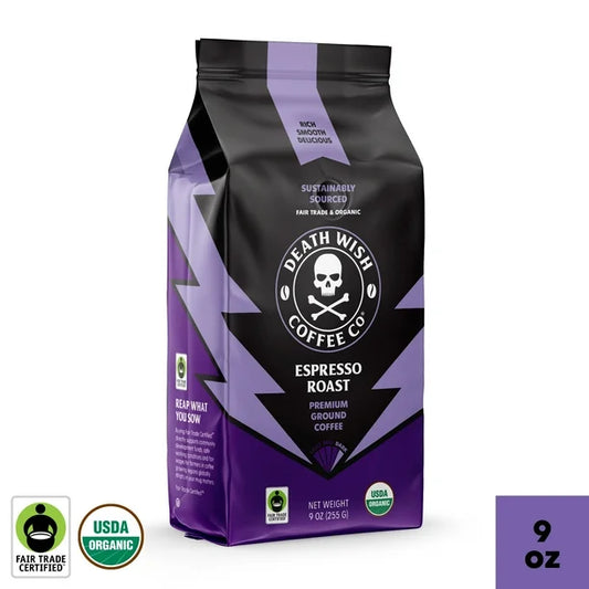 Death Wish Coffee, Dark, Ground, Espresso Roast, 9 oz (255 g)